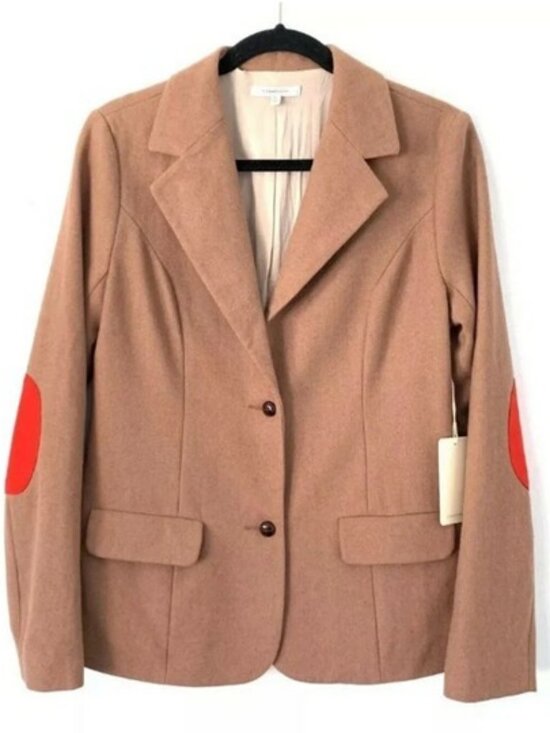 41 Hawthorn Jackets & Blazers - 41 Hawthorn Stitch Fix Women's Camel Blazer w/Red Elbow Patches NWT.